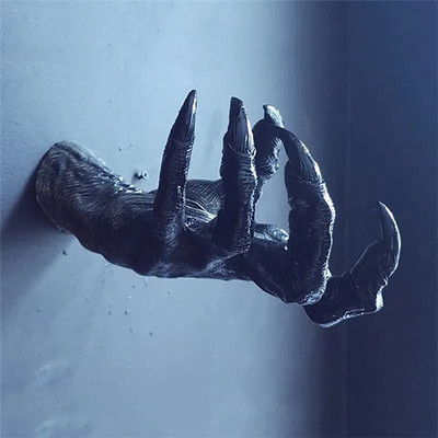Handmade Creative Gothic Witch Hand Statues Resin Ornament Aesthetic Wall Keys H