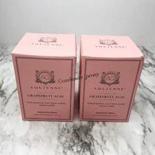 2X AQUIESSE * Grapefruit Acai * LUXURY SCENTED SOY WAX CANDLE 6.5 OZ New In Box