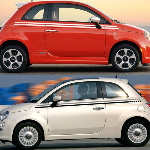 Waist Line Stripe Graphics Car Sticker For Fiat 500 Side Door Racing Decal Vinyl - Picture 6 of 7
