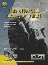 Vintage/Retro Elsa Erazor X Nvidia Geforce Graphics Card Print Ad Promo 2000