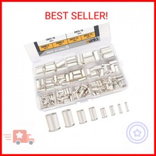 mankk 166 Pcs Wire Ferrules Kits Silver Plated Copper Crimp Terminal Connector 8