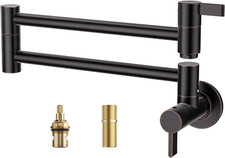 Pot Filler Faucet Oil Rubbed Bronze, Traditional Pot Filler Wall Mount 2 Handle