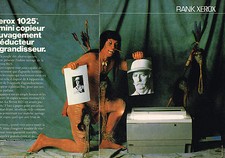 PUBLICITE ADVERTISING 025  1985  RANK XEROX  photocopieur ( 2p)