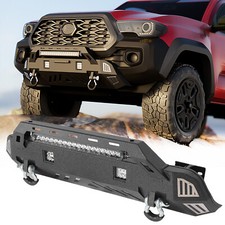Stubby Steel Front Bumper W Led Light Bar For Toyota Tacoma 2016-2023 3rd Gen