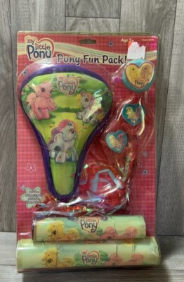 My Little Pony Bike Bicycle Accessories Fun pak 2004 Bike Seat Chinguards NEW!