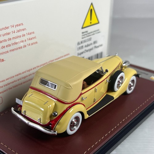1/43 GLM Stamp 1935 Auburn 851 SuperCharged Phaeton Close Roof Yellow GLM161102 - Picture 2 of 2