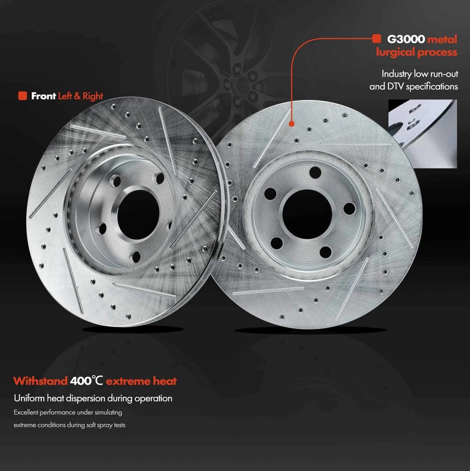 Rotores de freno perforados para Buick Skylark 90-98 Chevy Beretta Olds Pontiac delantero Foto 3 de 4