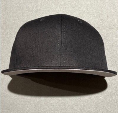 Plain Black Baseball Hat Cap Snapback Flat Bill Solid No Logo New Tags KB Ethos