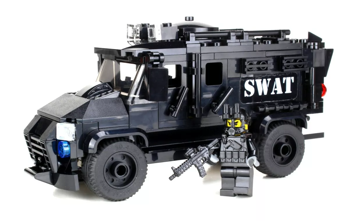 SWAT Truck police armored vehicle made w/ real LEGO® bricks and minifigs