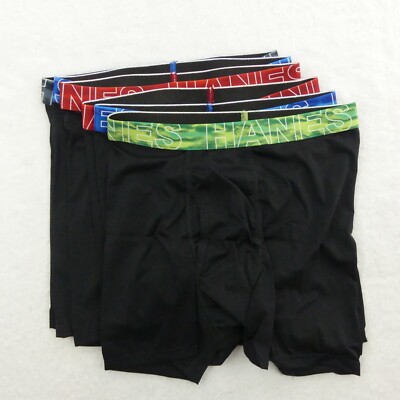 Hanes Underwear Boys Large Black Boxer Briefs Mesh X Temp