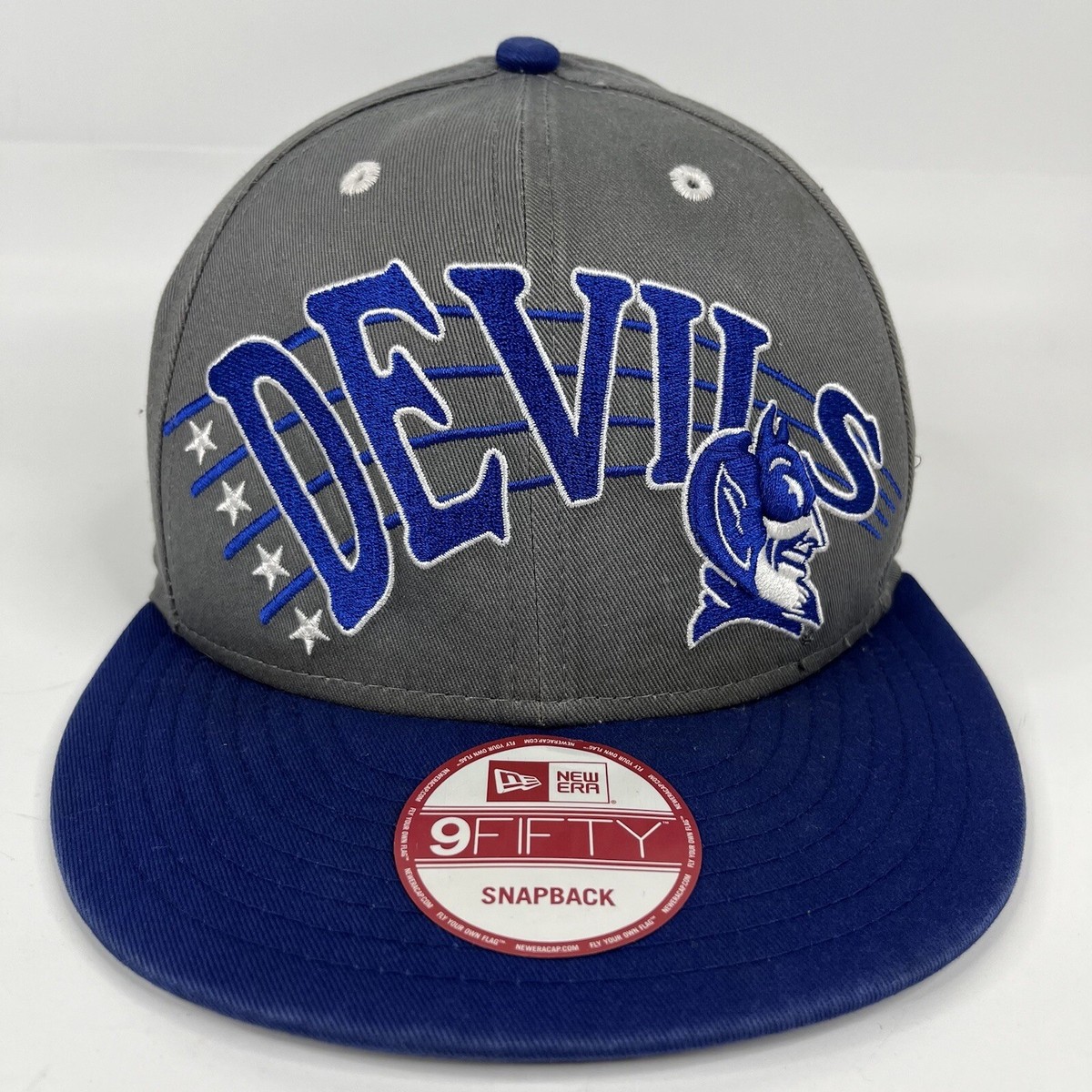 Duke Blue Devils Hat Cap Mens Snapback Adjustable Gray Big Logo New Era  Forty