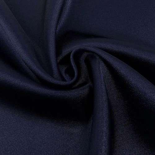 Charmeuse Satin Fabric Stretch 58" W Silky Bridal Fabric By The Yard Navy Blue - 第 1/3 張圖片