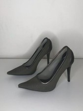 Stella McCartney Silver Grey Fishnet Heel Pumps Size 38