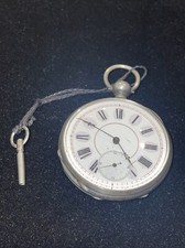 Antique European Echapht French 800 Silver Pocket Watch With Key