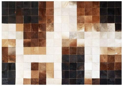 New Large Cowhide Leather Area Rug Path Work Carpet Handmade Rug Hall Room Rugs - Picture 1 of 4