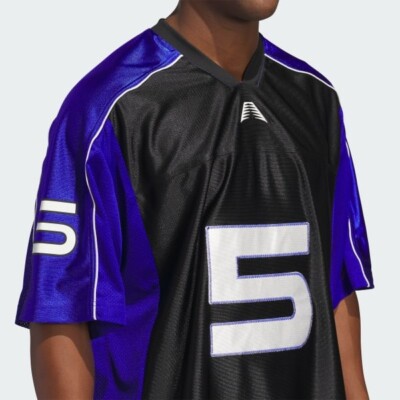 adidas Anthony Edwards Short Sleeve Jersey Black Lucid Blue JC7849