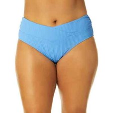 TIME AND TRU - PLUS SIZE: 2X 20W-22W - Blue Mid-Rise Ribbed Swim Bottom - NEW