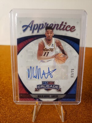 2021-22 PANINI CHRONICLES CRUSADE MALIK MONK AUTO /75 SIGNED AUTOGRAPH 