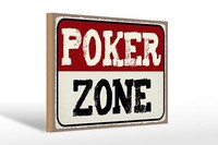 Holzschild Spruch 30X20 Cm Poker Zone Geschenk Holz Deko Schild Wooden Sign