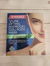 Stylia Double Chin Mask V-line Lifting Hydrogel Collagen 5 Masks NEW