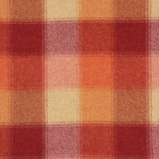Abraham Moon Laura Ashley Keswick Check Sienna 100% Wool Fabric Upholstery