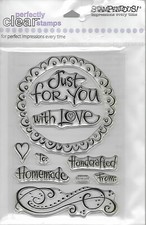 STAMPENDOUS clear rubber stamp set HOMEMADE TOPPER