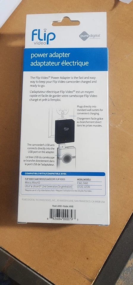 Nuevo adaptador de corriente Flip Video APA1B para carga rápida de videocámara Foto 4 de 4