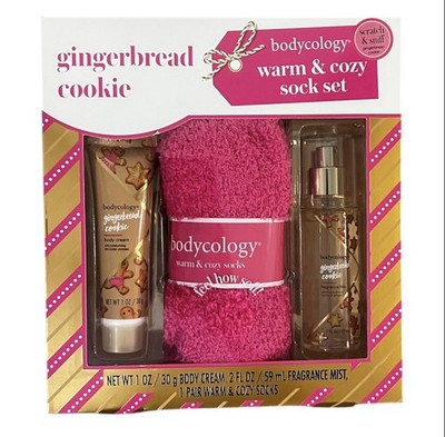 Bodycology Warm & Cozy Sock Gift Set   Gingerbread Cookie Strawberry Cheesecake