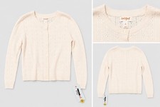 3T Cat Jack Cream Knit Button-Up Cardigan Sweater