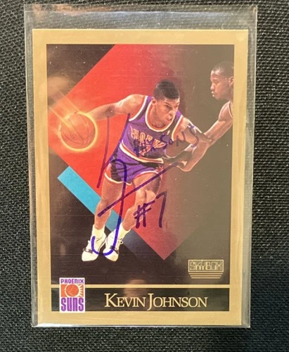 SkyBox 1990-91 Kevin Johnson #224 Autographed Phoenix Suns Basketball Card