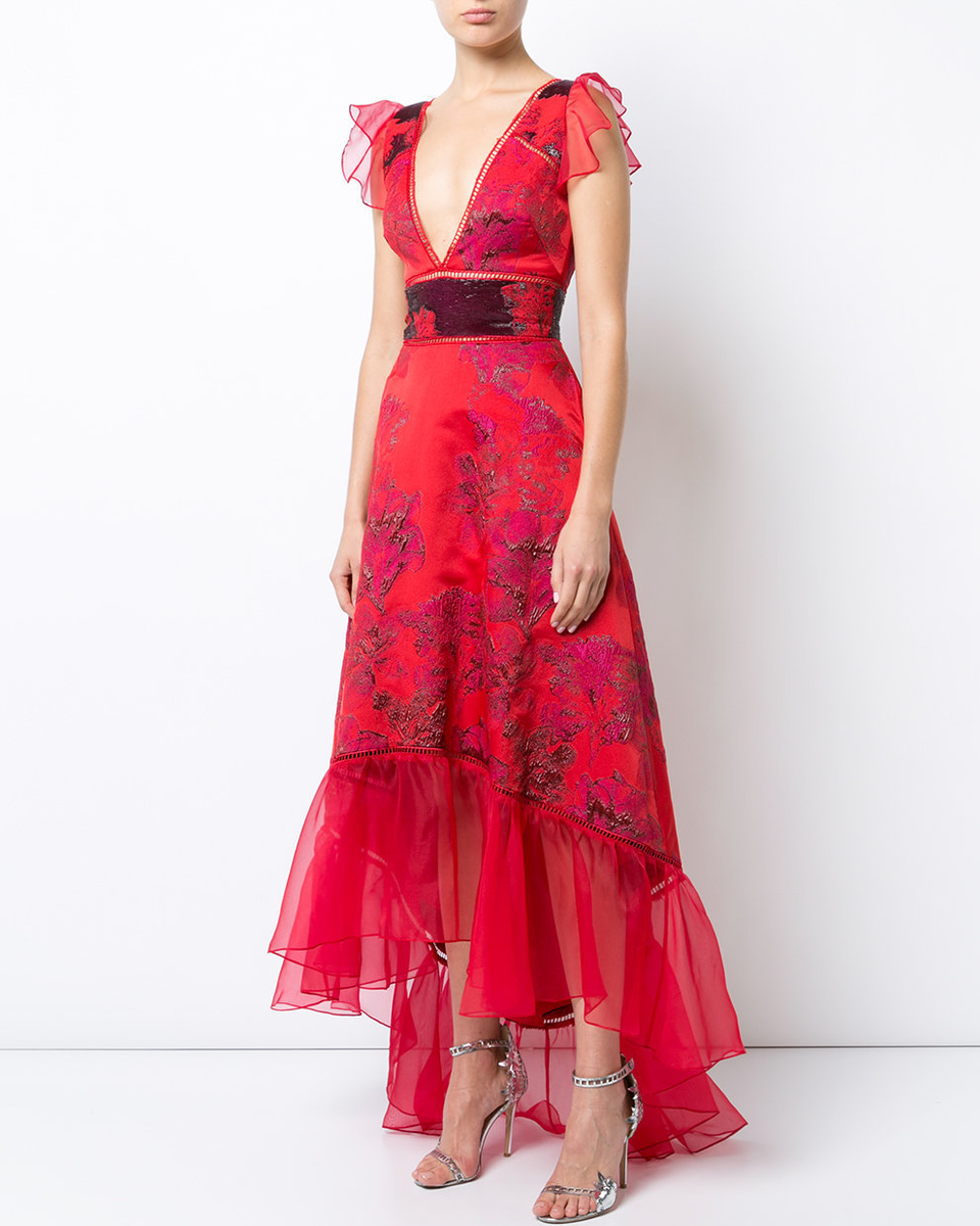 open lace back dress Seasalt Red Furled Flower Dress main image 0