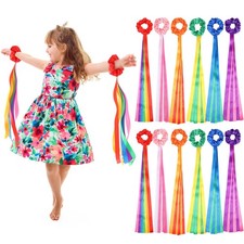 12 Pcs Rainbow Dance Ribbons Rainbow Rhythm Ribbons Wrist Streamers Hand Held...