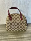 GUCCI GG Canvas Leather Mini Pouch Bag Beige Authentic Japan Verified