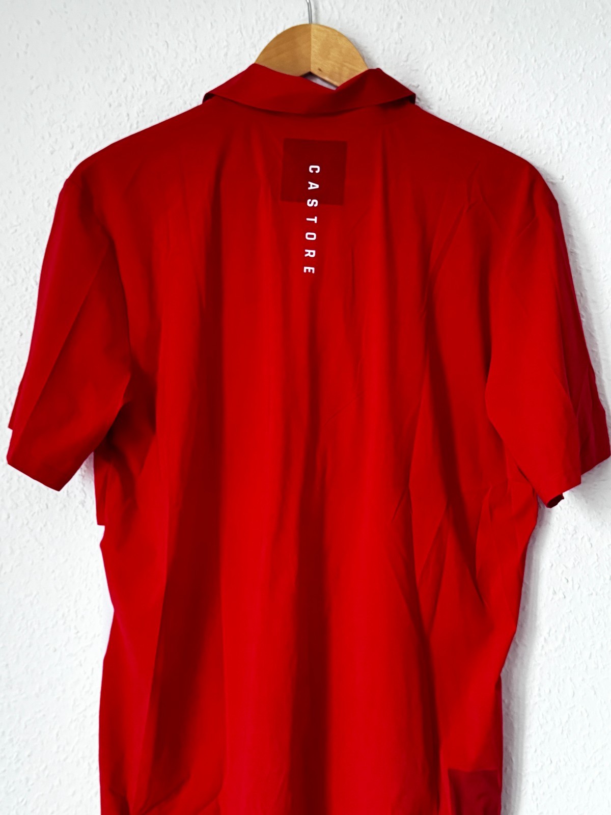 Castore Men's Performance Polo Shirt - Red/White Colorblock - Size Medium image 2