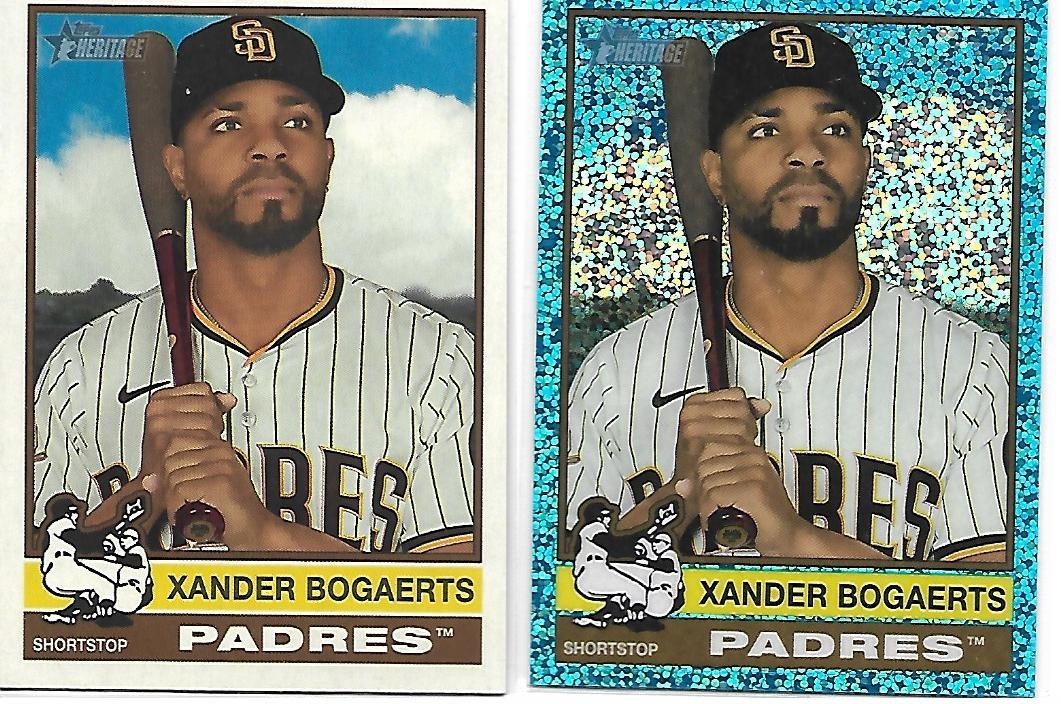 2025 Topps Heritage High Number Xander Bogaerts #718 Base & Sparkle SP