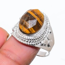 Tiger Eye Gemstone Handmade 925 Sterling Silver All Size Ring For Gift