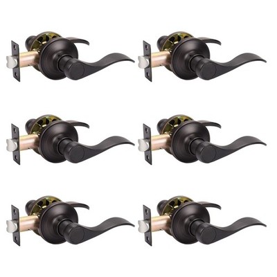 KNOBWELL 6 Pack Oil Rubbed Bronze Door Knobs Interior Passage