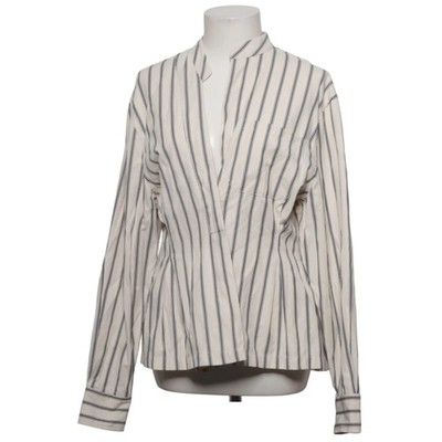 Studio Studio, Bluse, Größe: L, Weiß/Blau, Baumwolle/Polyester, Streifen #UN4