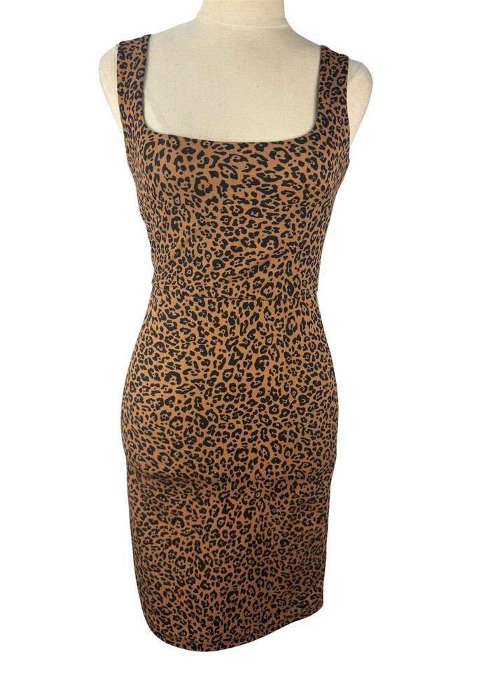 H&M Leopard Print Mini Bodycon Dress - Size XS (AU 6)