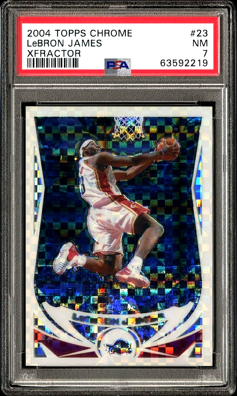 2004 TOPPS CHROME XFRACTOR 58 /110 LEBRON JAMES PSA 7 #23 SHARP CORNERS RARE