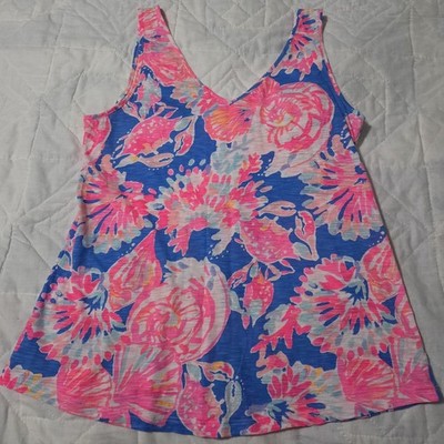 Lilly Pulitzer Gigi Tank Top Bennet Blue Bay Dreamin Pattern Size Medium