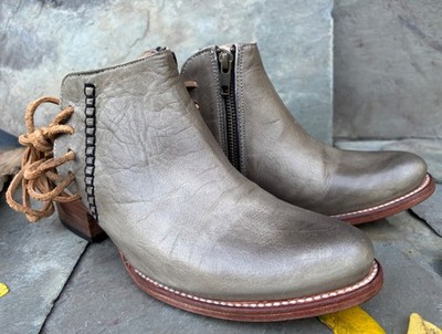Freebird by Steven Distressed Gray Leather Boots FREEBIRD BY STEVEN FB-CLASH DISTRESSED LEATHER BOOTS ANKLE  main image 4
