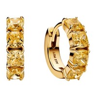 Pandora Schmuck Damen-Ohrringe Creolen Goldfarben Gelb 263851C02