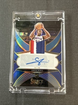 2024-25 Panini Select Adem Bona Rookie Jersey Autograph Blue Prizm RPA 39/49 RC