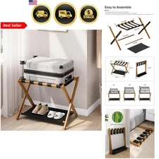 Luggage Rack Folding Suitcase Stand for Guest Room Bedroom Travel Storage