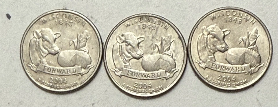 (3) 2004 D Wisconsin Quarter X3 - Image 3 of 4