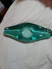 Blenko Sea Green Heavy Art Glass Hand Made  Cigar Ashtray Mid Century Modern era