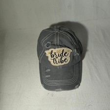 Bride Tribe Women's Distressed With Top Stitching Adjustable Gray Cap