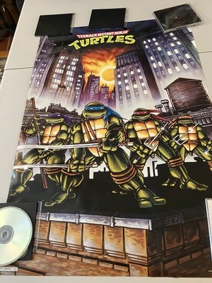 Vintage 1989 TMNT POSTER WESTERN GRAPHICS#26 Rooftop 