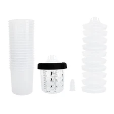 US Disposable Spray Paint Gun Plastic Liners & Lids Kits 6-Ounce 180ML Cups Set